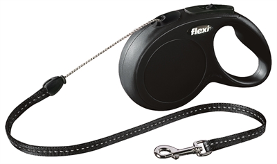 Flexi rollijn classic cord zwart (S 8 MTR)
