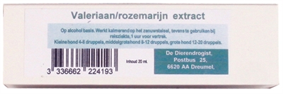 Dierendrogist valeriaan/rozemarijn (20 ML)