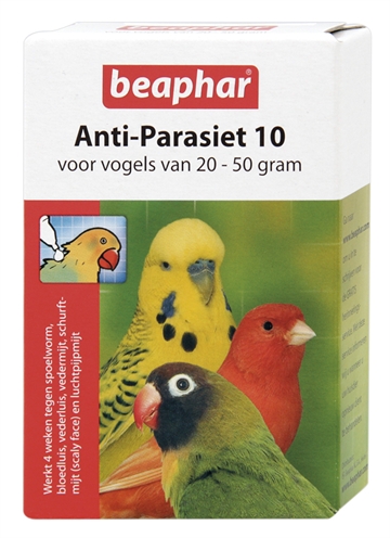 Beaphar anti-parasiet 10 vogel (20-50gr) (2 PIP)