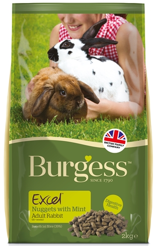 Burgess excel nuggets with mint rabbit adult konijnenvoer (2 KG)