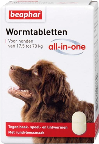 Beaphar wormtablet all-in-one hond (17,5-70 KG 2 TBL)