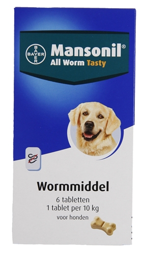 Mansonil hond all worm tabletten (6 ST)