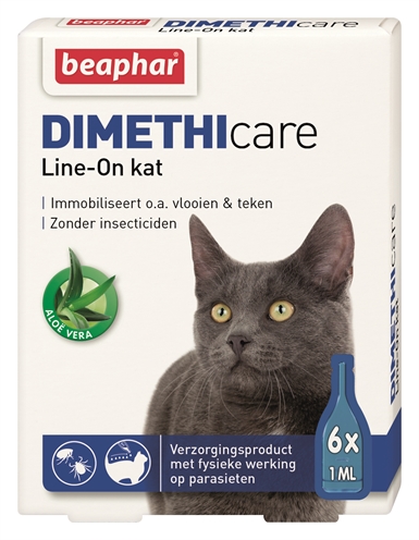 Beaphar dimethicare line-on kat tegen vlooien en teken (6 PIP 1 ML)