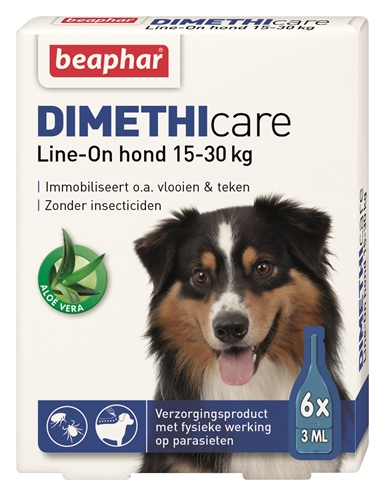 Beaphar dimethicare line-on hond tegen vlooien en teken (15-30 KG 6 PIP 3 ML)
