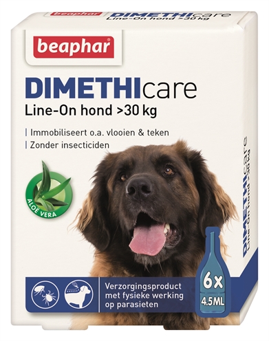 Beaphar dimethicare line-on hond tegen vlooien en teken (>30 KG 6 PIP 4,5 ML)