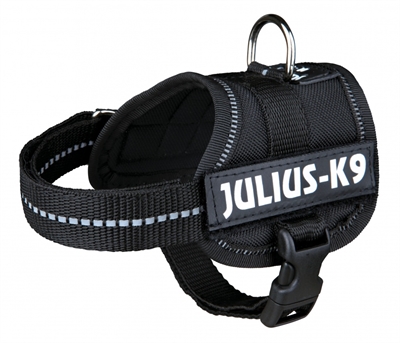 Julius k9 power-harnas / tuig voor labels zwart (BABY 1/30-40 CM)