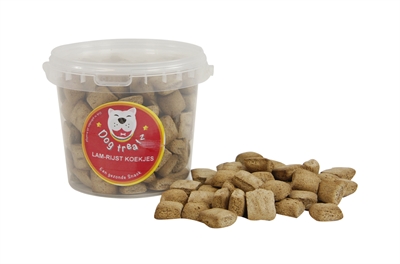 Dog treatz lam/rijst koekjes (870 ML 450 GR)