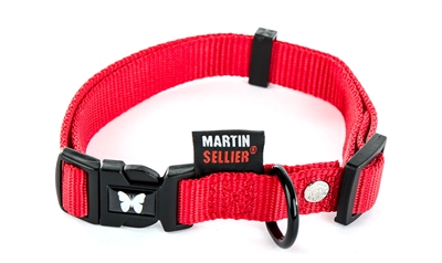 Martin sellier halsband nylon rood verstelbaar (16 MMX30-45 CM)