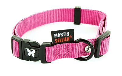 Martin sellier halsband nylon roze verstelbaar (16 MMX30-45 CM)