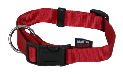 Martin sellier halsband basic nylon rood (16 MMX30-45 CM)