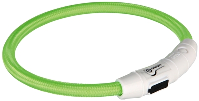 Trixie halsband flash light lichtgevend usb oplaadbaar groen (7 MMX65 CM)