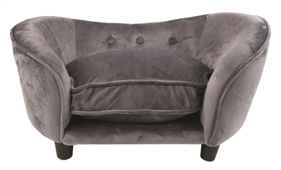 Enchanted hondenmand sofa ultra pluche snuggle donkergrijs (68X40,5X37,5 CM)