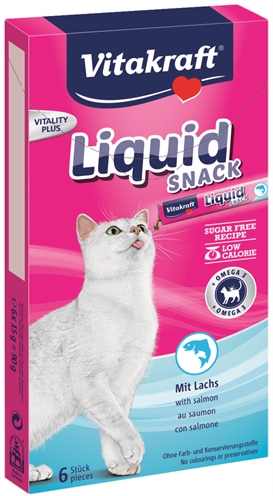 Vitakraft cat liquid snack zalm & omega (6 ST)