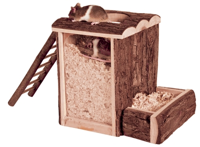 Trixie natural living speel- en graaftoren hamster (25X20X24 CM)