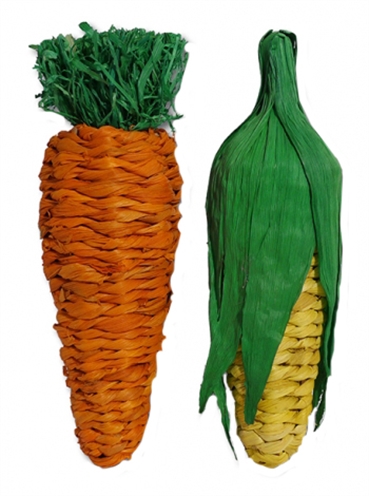 Rosewood speelgroente set maiskolf en wortel (20X7 CM 2 ST)