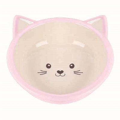 Happy pet voerbak kitten roze / creme (200 ML)