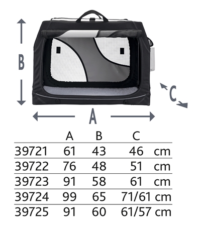 Trixie reismand vario zwart / grijs (61X43X46 CM)