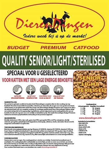 Budget premium catfood quality senior / light / sterilised (15 KG)