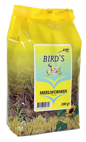Birds meelwormen gedroogd (200 GR)