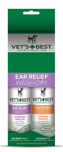 Vets best ear wash & dry combo pack (2X120 ML)