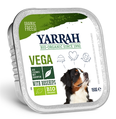 Yarrah dog alu brokjes vega met rozenbottels (12X150 GR)