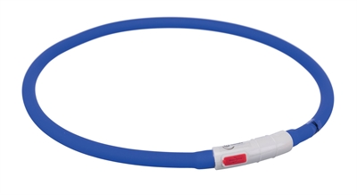 Trixie halsband usb flash light lichtgevend oplaadbaar royal blauw (70X1CM)
