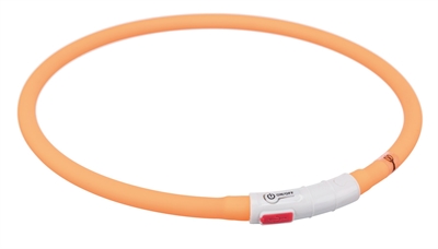 Trixie halsband usb flash light lichtgevend oplaadbaar oranje (70X1CM)