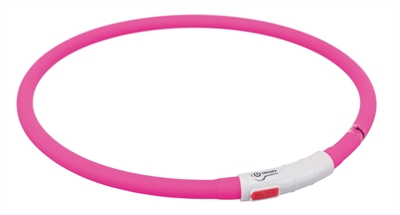 Trixie halsband usb flash light lichtgevend oplaadbaar roze (70X1CM)