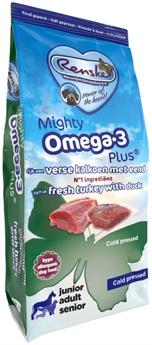 Renske mighty omega plus kalkoen / eend geperst (15 KG)