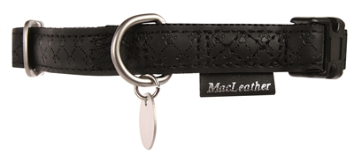 Macleather halsband zwart (15 MMX20-40 CM)