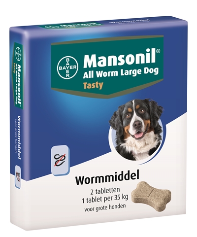 Mansonil grote hond all worm tasty tabletten (2 ST)