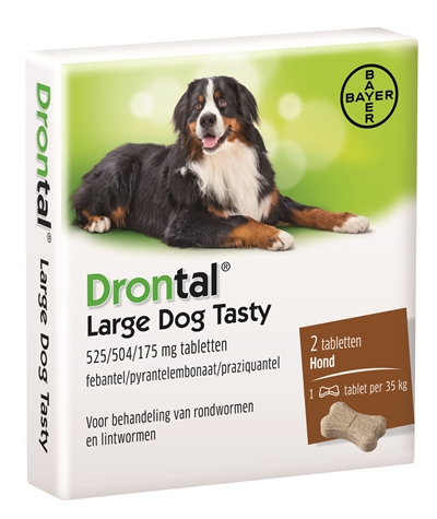 Bayer drontal ontworming hond l tasty (2 TABLETTEN)