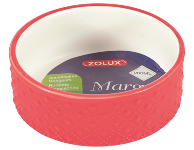 Zolux voerbak knaagdier margot rood (200 ML 10X10X4 CM)