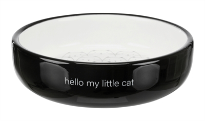 Trixie voerbak / drinkbak kat platte neus zwart / wit (300 ML 15 CM)