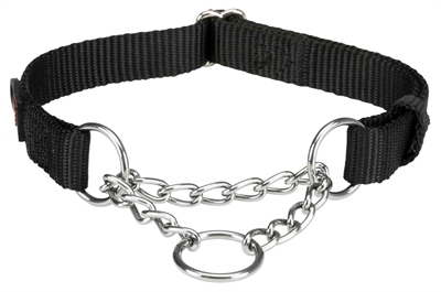 Trixie halsband hond premium choker zwart (30-40X1,5 CM)