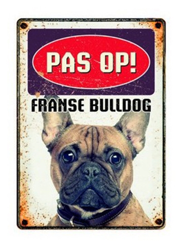 Plenty gifts waakbord blik franse bulldog (15X21 CM)