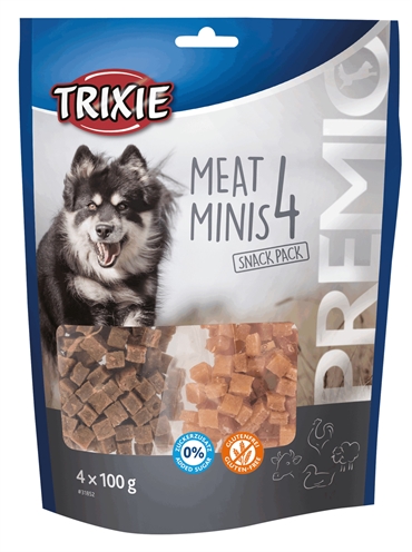 Trixie premio vlees minis kip / eend / rund / lam (4X100 GR)