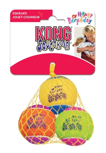 Kong squeakair birthday balls (6,5 CM 3 ST)
