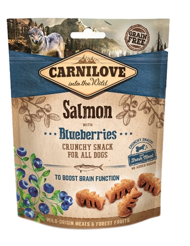 Carnilove crunchy snack zalm / blauwe bes (200 GR)
