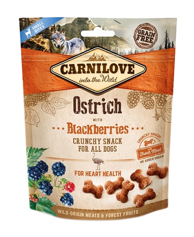 Carnilove crunchy snack struisvogel / zwarte bes (200 GR)