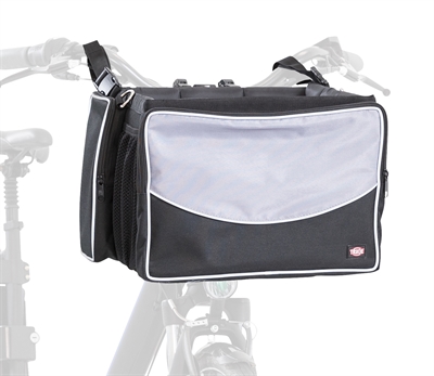 Trixie fietsmand voor aan stuur nylon zwart / grijs (41X26X26 CM)