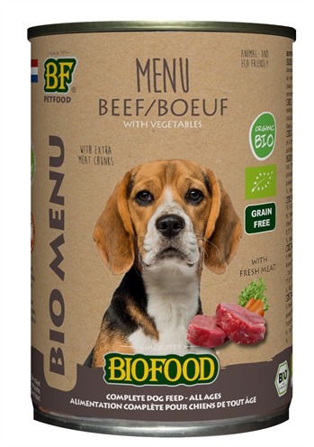 Biofood organic hond rund menu blik (12X400 GR)