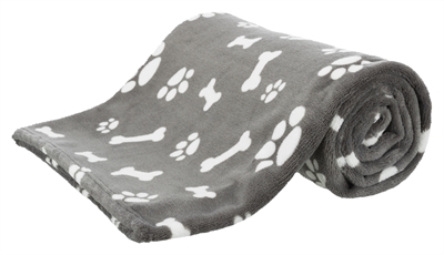Trixie hondendeken kenny fleece bot / pootjes grijs (150X100 CM)