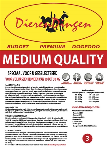 Budget premium dogfood adult medium (14 KG)