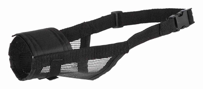 Trixie muilkorf polyester met gaas inzet zwart (M 22-38 CM)