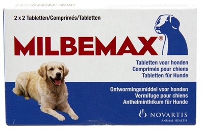 Milbemax tablet ontworming hond (LARGE 2X2 TABL)