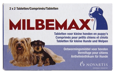 Milbemax tablet ontworming puppy/kleine hond (2X2 TABL)
