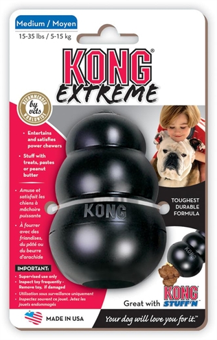 Kong extreme zwart (MEDIUM 5,5X5,5X9 CM)