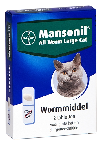 Mansonil grote kat all worm tabletten (2 ST)