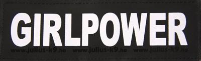 Julius k9 labels voor power-harnas/tuig girlpower (SMALL)